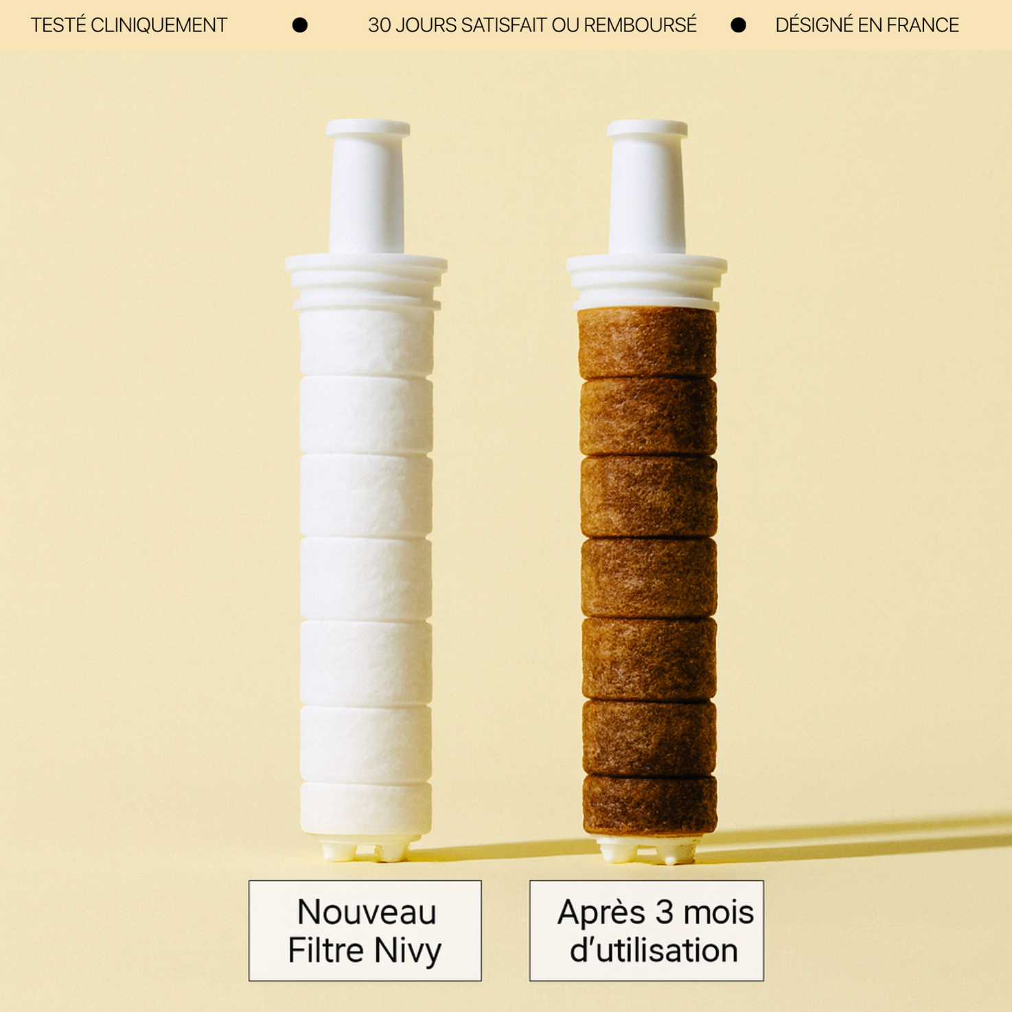Pommeau de douche Nivy à double filtration – Vitamine C, Éclat & Peau nette
